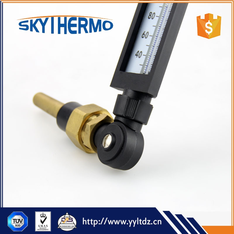 9" High Quality V-shaped Industrial Thermometer With Glass Tube