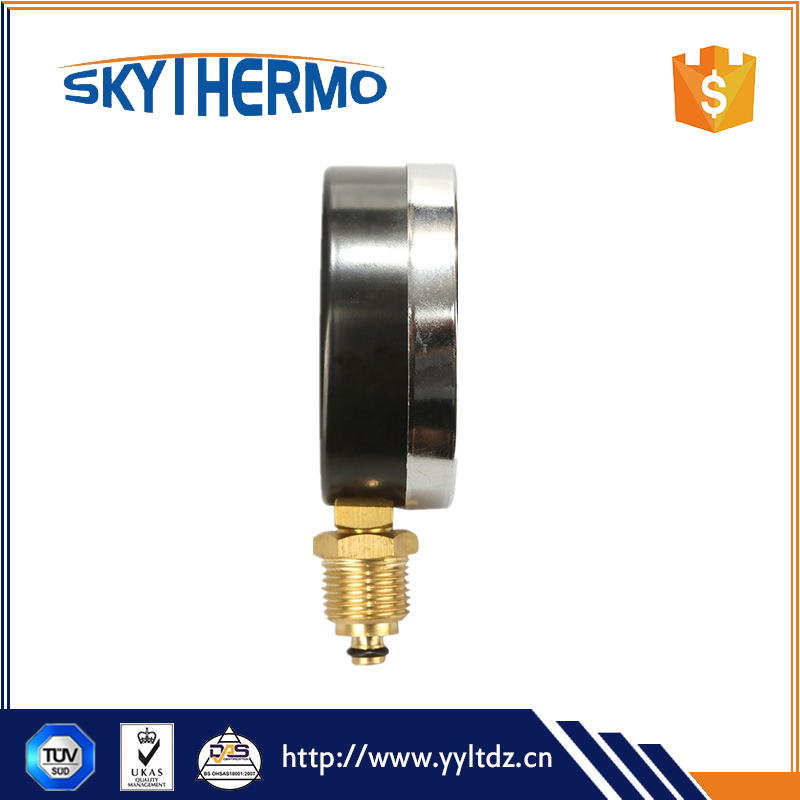 D80mm Bottom Connection Thermomanometer Black Steel Thermomanometer Measuring Pressure And Temperature