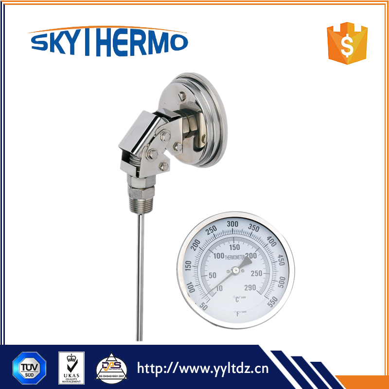 SS Universal Thermometer Industrial Use Thermometer 80mm Stem Length As Required