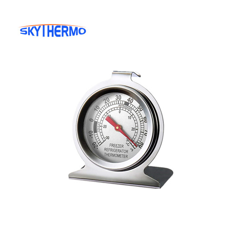 Freezer Refrigerator Thermometers Large Dial Thermometer Dual-Scale Cooler Hooks Or Stands Durable Steel Fridge Thermometer