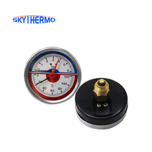 D80mm Back Connection Thermomanometer Iron Case 0-120C with Red Poninter Used On The Pipe