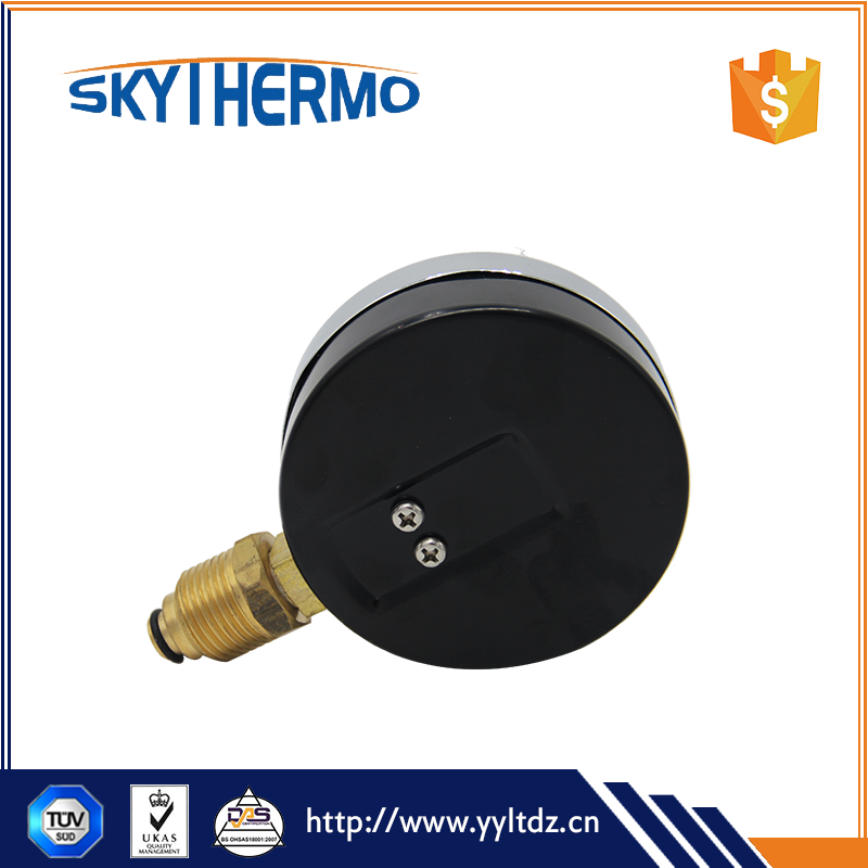 D80mm Bottom Connection Thermomanometer Black Steel Thermomanometer Measuring Pressure And Temperature