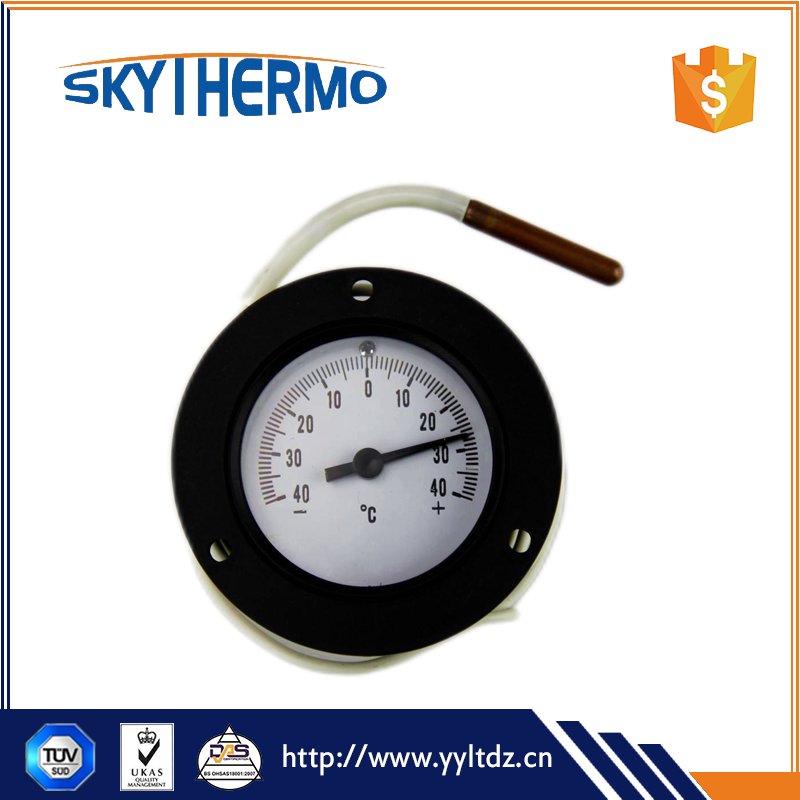 HVAC Boiler Remote Reading Capillary Thermometer Plastic Front Flange Refrigerator Thermometer