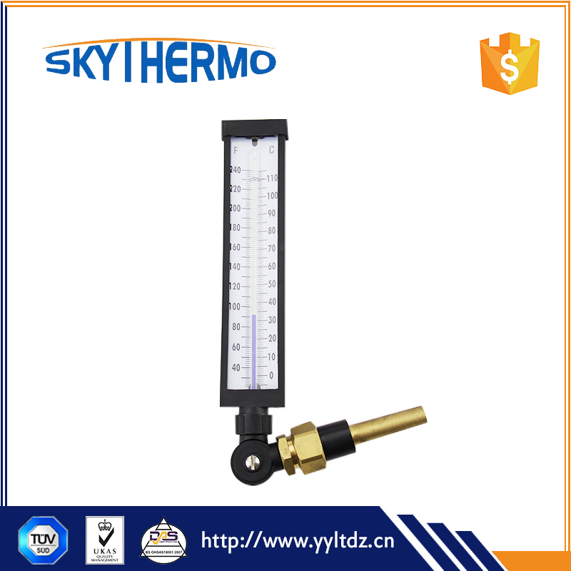 9" High Quality V-shaped Industrial Thermometer With Glass Tube