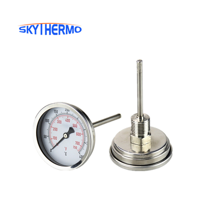 2.5'' Dial Stainless Steel Bi-Metal Thermometer With 1/2''BSP Thread Used on HVAC To Test Water Temperature