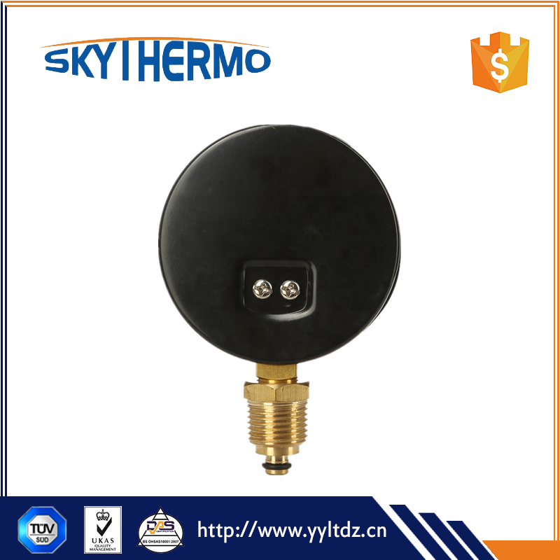 D80mm Bottom Connection Thermomanometer Black Steel Thermomanometer Measuring Pressure And Temperature