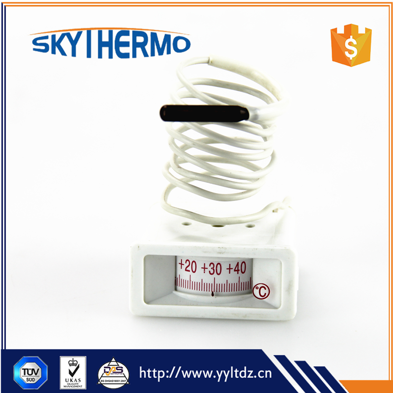 Rectangle Plastic Hot Water Equipment Remote Reading Temperature Long Capillary Tube Thermometer